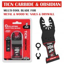 EZARC Obsidian Oszillierendes Sägeblatt TiCN Hartmetall Schnellspanner Oszillierendes Werkzeugklinge für Metallnägel, Holz, Gips, Trockenbau, PVC