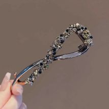 Mode Strass Banana Clip Haar Clips Elegante Unregelmäßige Frauen Haar Clip Mädchen Klaue Kopfschmuck Haar Zubehör Koreanische Haarnadel