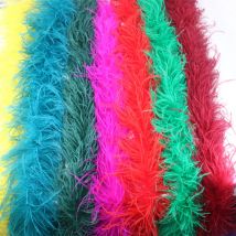 6-lagige Straußenfedern-Boa, Hochzeitsaccessoires, Plumas De Faisan, 2 Meter, Kleidung, Federn, Kunst- und Bastelbedarf, Partykleider