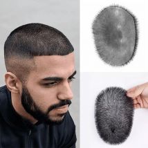 Men Short Hair Wig Buzz Cut Hair System Super Thin Skin All V loop Human Hair Men Toupee Natural Black Breathable Male Wigs