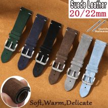 Weiches Wildleder-Armband für Seiko-Uhrenarmband, Herren- und Damenarmband für Omega-Handgelenk, braun, 20 mm, 22 mm, Schnellverschluss-Zubehör