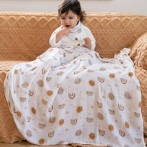 Happy Flute 1 Stück 120 x 110 cm Musselin-Decke für Neugeborene, Baumwolle, Baby-Wickeltuch, Baby-Warp-Badetuch aus Baumwolle, 70 % Bambus + 30 % Baumwolle