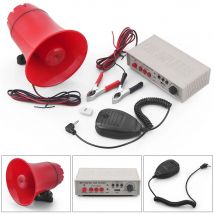 12V 130dB anpassbarer Sound Auto Warnung Alarm Lautsprecher Polizei Sirene Horn mit Verstärker, MIC-System und Kartenleser MP3-Player
