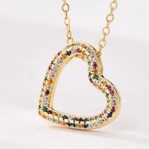 Neue klassische Liebe Herz Zinkonia Anhänger Halskette für Frauen Edelstahl Kette Vintage Choker Halskette weiblichen täglichen Schmuck Geschenk