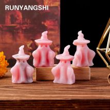 1pc natürlichen Kristall rosa Opal Edelstein schnitzen weißen Stoff Geister Stein Handwerk Halloween Statue Haupt dekorationen