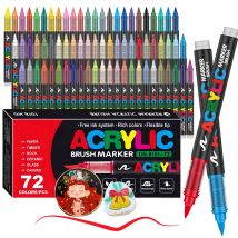 Farbmarker in 12/120 Farben, Pinsel-Acryl-Farbstifte für Kunstbedarf, Stoff, Farbe, Stein, Glas, Keramik, Holz, Felsen, Weihnachtskarte