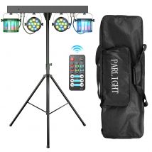 Datewink 60W Staffa combinata Luci RGBW LED Par Light DMX Illuminazione scenica per DJ Disco Party Matrimonio Compleanno con borsa per il trasporto