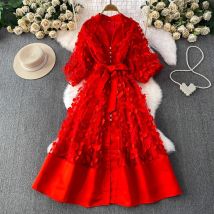 Summer Long Dresses Women Luxury Formal Evening Dress 3D Flower Bead Lace Tulle Rhinestone Loose Big Size Vestidos De Fiesta