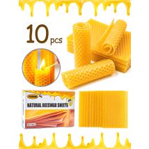 10Pcs Natural Honeycomb Bee Wax Sheets DIY Honey Candle Making Supplies Durable Beekeeping Foundation Sheets Tool