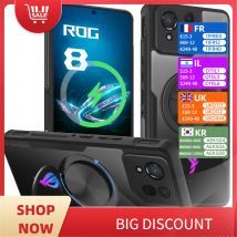 Custodia magnetica HARUINO per Rog Phone 8 Pro Cover - 360 °   Supporto girevole per anello antistress e copertura antipolvere incorporata