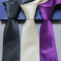 8 cm geometrische Krawatte mit runden Punkten, luxuriöse, hochwertige Jacquard-Krawatte für Herren