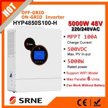 SRNE 5 kW 48 VDC 220/240 VAC einphasiger Hybrid-Solarwechselrichter netzunabhängiger/netzunabhängiger Wechselrichter MPPT 100 A Ladegerät max. parallel 6 Einheiten