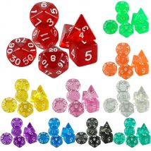 Hochwertige 7-teiliges transparentes Kristall-Digital-Polyederwürfel-Set D4-D20, für DNDGame Dados RPG-Brettspiel