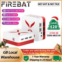 FIREBAT T3 Mini PC Intel N150 CPU Windows 11 Pro 12GB DDR5 RAM 512GB SSD Wi-Fi 5 Bluetooth 4.2 HDMI DP USB Desktop Computer Bare