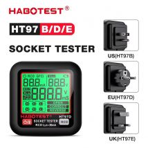HABOTEST HT97 Tester per prese digitali Rilevatore di tensione intelligente RCD GFCI Test di tensione Spina UE USA UK Tester per prese con display di grandi dimensioni