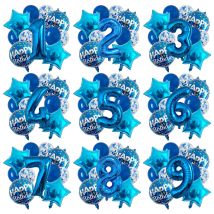 13 pz/borsa Palloncini Blu Numero Misto Palloncini Decorazioni Festa di Compleanno Ragazzi Palloncini Di Compleanno 1 2 3 4 5 6 7 8 9 10 Anni