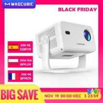 Proiettore Magcubic Native 1080P 650ANSI 8K Android14 L018 con messa a fuoco automatica della correzione Keystone Wifi6 BT5.4 Film portatile all'aperto