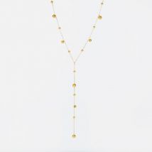 GANEMLY 316L Stainless Steel Simple Beads Long Pendant Necklace For Women New Trendy 18K Gold Plated Neck Chain Jewelry Gift