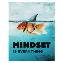 Home Decor Mindset Is Everything Shark Fish Pictures Motivational Nordic Poster For Living Room Wall Art Canvas Painting Printed