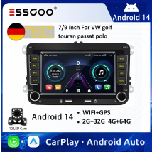 ESSGOO Android 14 Autoradio GPS für VW Volkswagen Skoda Octavia Goolf 5 6 Touran Passat B6 Polo Jetta 2Din Multimedia Player