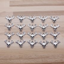 IFOCUS 20 Stück/Lot Engelsflügel-Schädel-Charms für DIY-Schmuckherstellung, Zinklegierung, 22 x 16 mm/0,87 x 0,63 Zoll