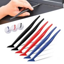 Zestaw narzędzi do foliowania samochodowego: ulepszone mikro-żelazka z zakrzywionymi krawędziami do szczelin, różna twardość, żelazka do uszczelki do montażu folii samochodowych, naklejek.