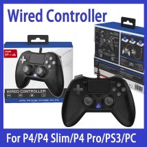 PG-P4018 Wired Game Controller for PS4/PS4 Slim/PS4 Pro/PS3/PC – Plug-and-Play Triangle Hero Controller with Turbo Function