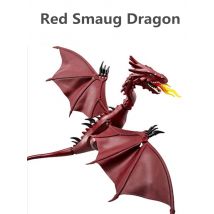Magic Medieval Series Flying Dragon Red Smaug Flame Dragon Building Blocks With Soft Wings DIY Bircks Toys For Boys Xmas Gift