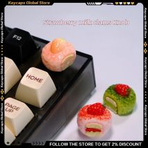 Cute 6mm Keyboard Knob Personalize Kawaii Handmade Three-dimensional Creative Food Resin KeyCaps Knob Customized Girl Gifts