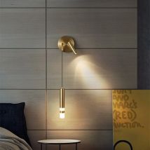 Nordic Bedroom Decoration Wall Lamp Iron Material Linear Light With Reading Spot Lamp Hotel Indoor Luxury LED Modern Wall Lustre