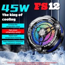 Radiatore di raffreddamento magnetico per tablet FS12 con display digitale Dispositivo di raffreddamento del ghiaccio AI ad alta potenza da 45 W per iPad Android Dissipatore di calore freddo