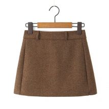 YENKYE Frauen Vintage Hohe Taille Woolen A-line Mini Rock Elegante Dame Büro Tragen Herbst Winter Röcke
