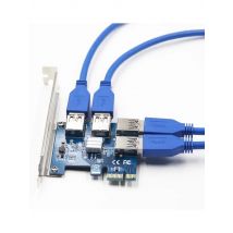 Riser PCI-E PCI Express Expansion Card PCIE 1 to 4 Ports USB 3.0 Adapter PCI-E Riser Card For Bitcoin Miner Antminer BTC Mining