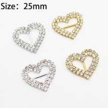 10 pieces/heart shaped 25mm slider/DIY hair ornament/wedding invitation decoration ribbon crystal decoration