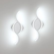 Lampada da parete a LED in alluminio da 2 pezzi da 9 W, lampada da parete a luce bianca 6500 K, adatta per soggiorni, camere da letto, sala da pranzo, corridoi
