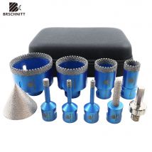 BRSCHNITT-Set di punte per piastrelle diamantate 6/8/25/35/50/68mm Adattatore per fresatura Granito Marmo Pietra Ceramica Porcellana 10 pezzi/kit di utensili
