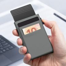 Rfid Anti Blocking Smart ID Porta carte di credito Porta carte di credito Portafoglio in metallo sottile sottile da uomo e da donna Pop Up Minimalista Porta carte in metallo