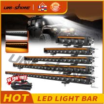 UNISHINE Slim 10-50 pollici Barra luminosa a led 6000K con ambra DRL 600W Barra luminosa da lavoro 4x4 Offroad per auto camion ATV 4WD 12V 24V