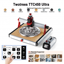 TWOTREES TTC450 Ultra 460x460x100mm Maszyna CNC 2-w-1 Laserowa Grawerka i Frezarka Stołowa do Drewna Kamienia Aluminium MDF Papieru