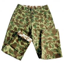 WW2 US Soldier Uniform Camo Pants Double Face Camo HBT Soldier Pants Outdoor Sports Training Casual Vintage  Pants