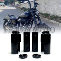Motorrad schwarz Aluminium volle Vorderrad gabel Abdeckung Set Rohr kappe Kit für Harley Dyna Fxd Street Fat Bob Low Rider 2014-2018