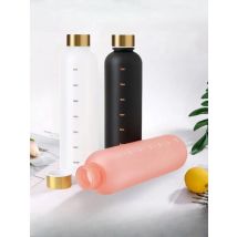1L Bottle With Time Marker 32 OZ Motivational Reusable Fitness Sports Outdoors Travel Leakproof BPA Free Frosted Plastic