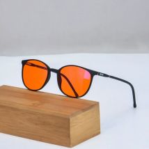 Damenbrille, Blaulichtfilterbrille, orangefarbene Gläser, Damenbrille, kleine Vintage-Brille, rote Linse, helfen beim besseren Schlaf