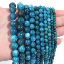 1 Strand 4-12mm Apatite Stone Round Beads Natural Stone Loose Bead For DIY Jewelry Necklace Bracelet Key Phone Chain Accessories