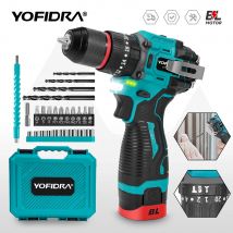 YOFIDRA 20 + 3 Torque Martello elettrico senza spazzole 3000 giri/min Trapano ricaricabile Cacciavite a percussione Set di utensili elettrici per batteria da 16,8 V