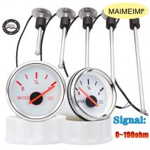 Sensore indicatore livello carburante marino in acciaio inossidabile da 100-600 mm LED automatico di colore rosso 0-190 Ohm Indicatore misuratore serbatoio acqua per auto barca