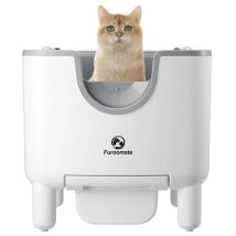 Caja de arena autolimpiante F6: caja de arena para gatos automática con tapa abierta con control de olores, características de seguridad y fácil mantenimiento