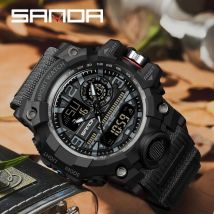 Sanda Marke G-Stil Herren uhren 50m wasserdichte Outdoor-Sport Militär Quarzuhr für männliche LED digitale Armbanduhr Uhr