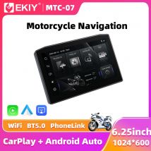 EKIY 6,25" GPS Motorrad Navigation Tragbares digitales Armaturenbrett Diebstahlschutz Abnehmbarer Bildschirm Drahtloses CarPlay Moto Android Auto