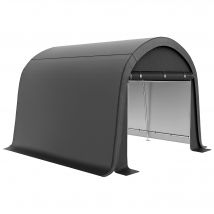 Attrezzatura per pellicole Outsunny Casa 3x3 m capannone per attrezzi con protezione UV, due porte a rulli grigio